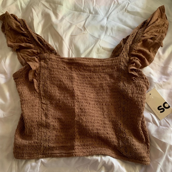 SO Tops - SO Crochet Trim Tank Top